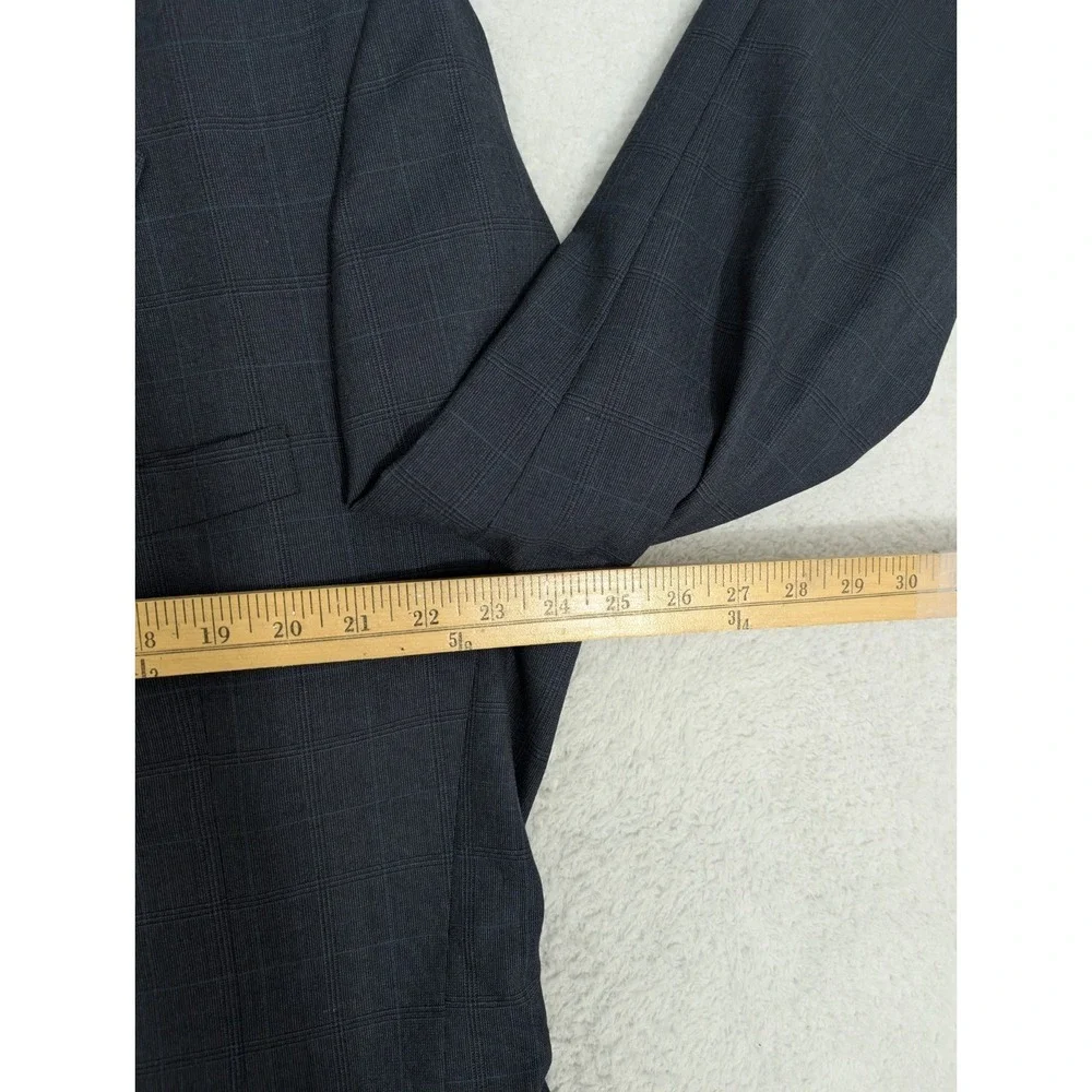 Jos A Bank 48EXL 38x34 Blue 100% Wool USA Made Mens‎ Full Suit Subtle Plaid